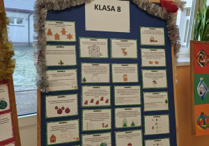 Kalendarz adwentowy z zadaniami matematycznymi dla klasy 7