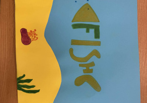 Praca konkursowa- Kaligram przedstawiający Rybę