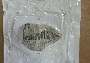 Praca konkursowa- Kaligram przedstawiajacy Flaminga