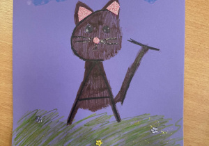 Praca konkursowa- Kaligram przedstawiajacy Kota