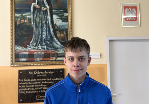 Laureat wojewódzkiego konkursu na tle obrazu naszej patronki
