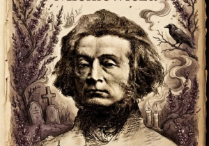 Ilustracja Adama Mickiewicza z podpisem narodowe czytanie Dziadów Mickiewicza